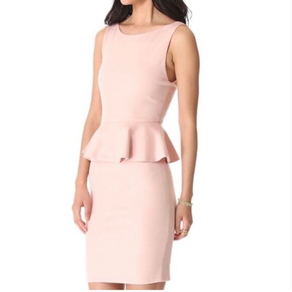 Alice + Olivia Light Pink Peplum Sleeveless Dress Size 4